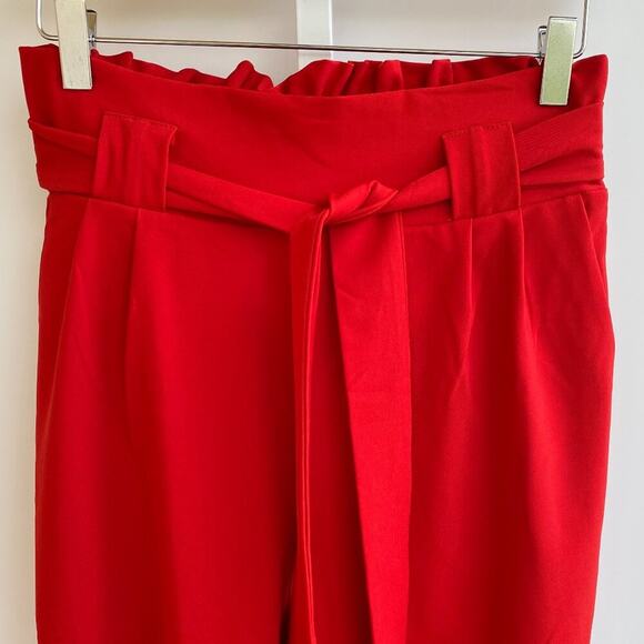 NWT GRACE KARIN Womens Casual High Waist Pencil Pants Bow-Knot Pockets Red sz M - Picture 3 of 8